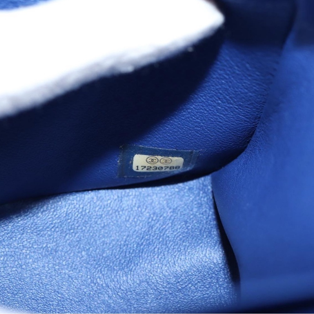 CHANEL Jumbo Double flap Matelasse Chain Bag Patent Leather 2way Blue Silver - Picture 9 of 16